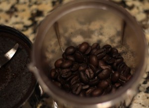 Here are the lovely espresso beans just before grinding…aren’t they pretty?