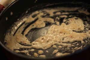 Add 3 tablespoons of flour and whisk together.  Allow to cook for about 1 minute.