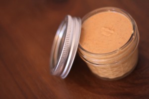 Spoon peanut butter into a jar with an airtight lid.  Store peanut butter in the refrigerator.  The peanut butter may last up to 2 weeks in the fridge. 
