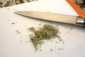 Roughly chop the fennel and rosemary.  If you have a spice grinder, that would be perfect.