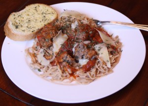 Serve over Fresh Wheat Pasta, or your favorite pasta.  Garnish with fresh chopped parsley.  Serve with Garlic Bread on the side.