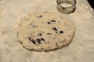 Continue to cut out biscuits.  Again, you can push the leftover dough together to make sure the dough is being used up.