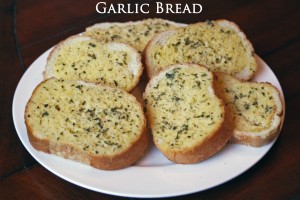 Serve the bread!  This goes great with the Mozzarella Stuffed Meatballs over Fresh Wheat Pasta! 