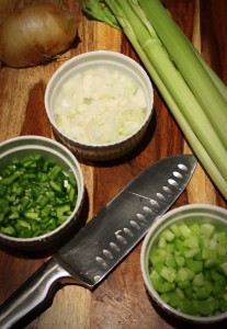 Chop your veggies. 