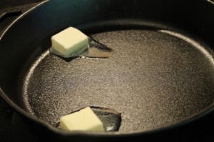 In a skillet on medium heat, melt the 2 tbsp of butter.