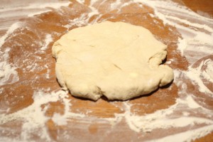 Roll gently out to the same thickness as before.  Cut out biscuits again.  (I don’t like wasting the scrap dough…plus you get a few extra biscuits this way.)