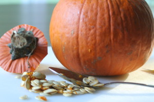 Scoop out the seeds and stringy stuff. 