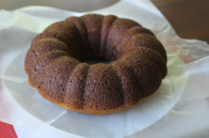 Turn out onto a decorative plate or cake stand.  Place a few sheets of waxed paper under the edges of the bread.  