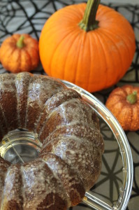 Serve the Glazed Pumpkin Bread. 