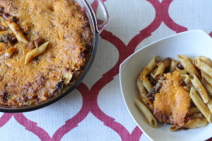 Serve the Steak ‘n Shake Chili Casserole in a bowl, eat, and enjoy!  Top with extra ketchup if desired.