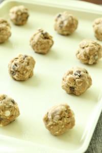 Cookie dough on baking sheet