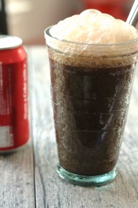 Pour soda in glass