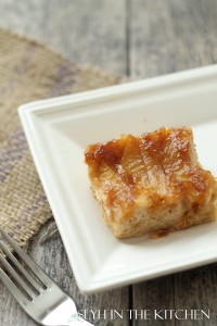 Slice of Upside Down Peach Cake