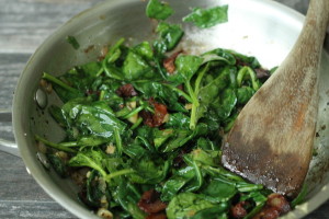 Add Bacon to spinach