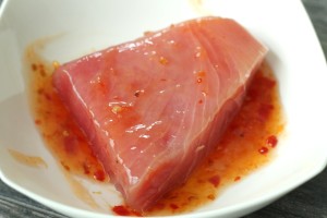 Dip Tuna in sauce