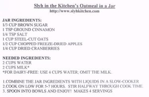 Oatmeal Recipe in a Jar