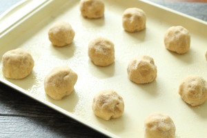 Peanut Butter Cookie Dough on baking sheet