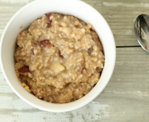 Top View of Oatmeal in Bowl