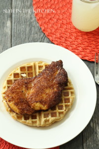 Top view of Chicken and waffles 2