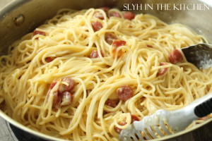 Toss pasta with sauce