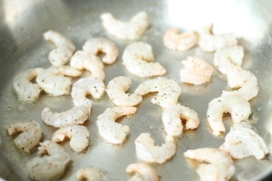 Add shrimp to saute