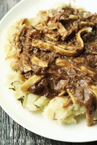 Beef and Noodles with Mashed Potatoes 2