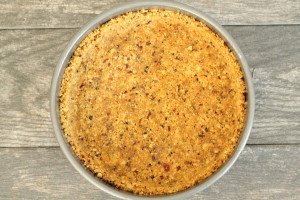 Press bacon graham cracker crumbs into pie pan