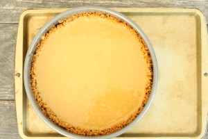 Pumpkin Pie on sheet pan to bake