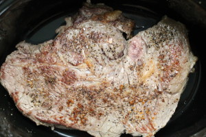 Transfer meat to slow cooker
