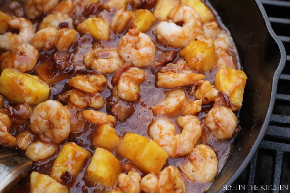 BBQ Pineapple Shrimp Skillet