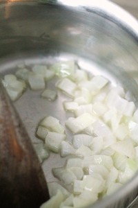 Saute onions in butter