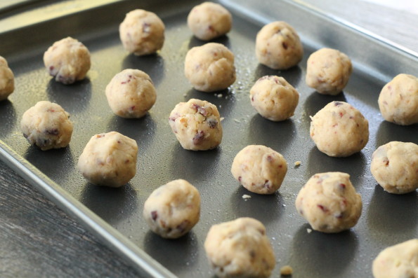 Rolled Pecan Cranberry Snowballs