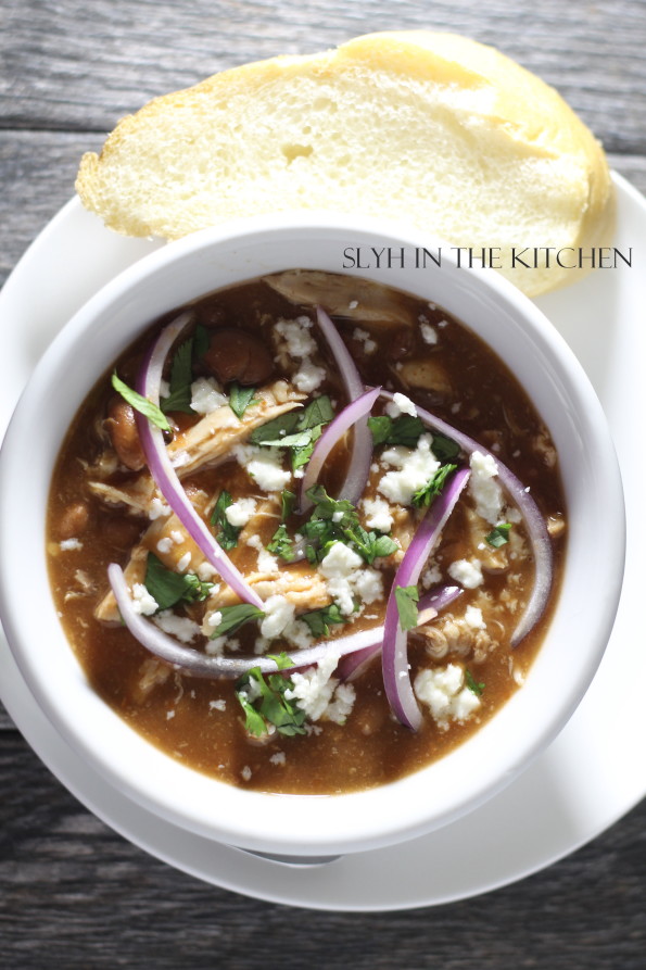 Chicken and Bean Soup with Garnishes