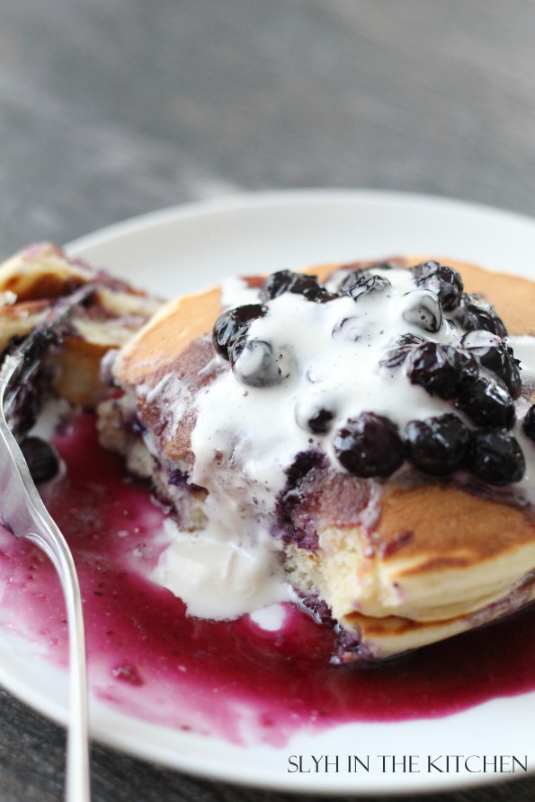 Bite out of Blueberry Pancakes