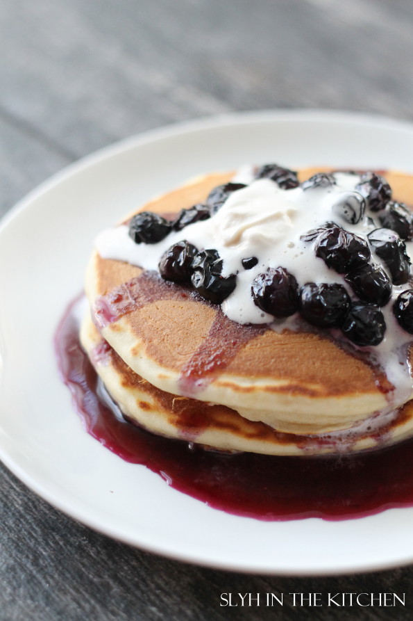 Blueberry Pancakes with Whipped Cream