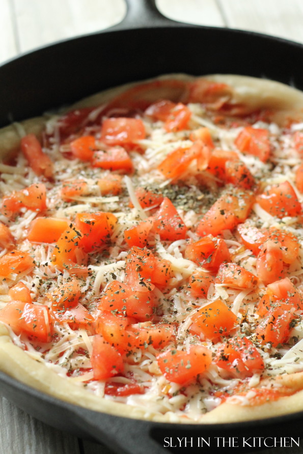 Fresh Tomatoes and Basil on Pizza