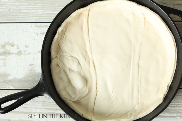 Par Bake Pizza Dough in Cast Iron