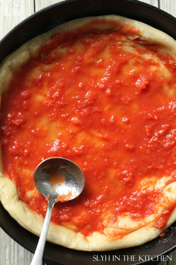 Tomato Sauce on Pizza Dough