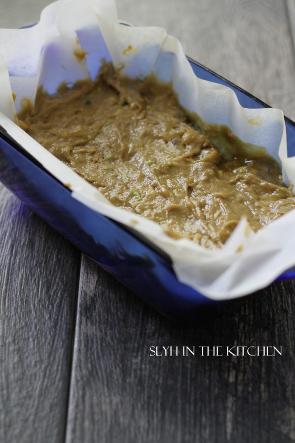 Banana Bread Batter into Pan