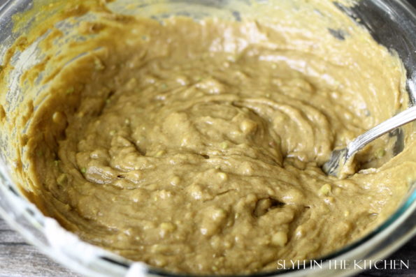 Mix Banana bread wet ingredients into dry