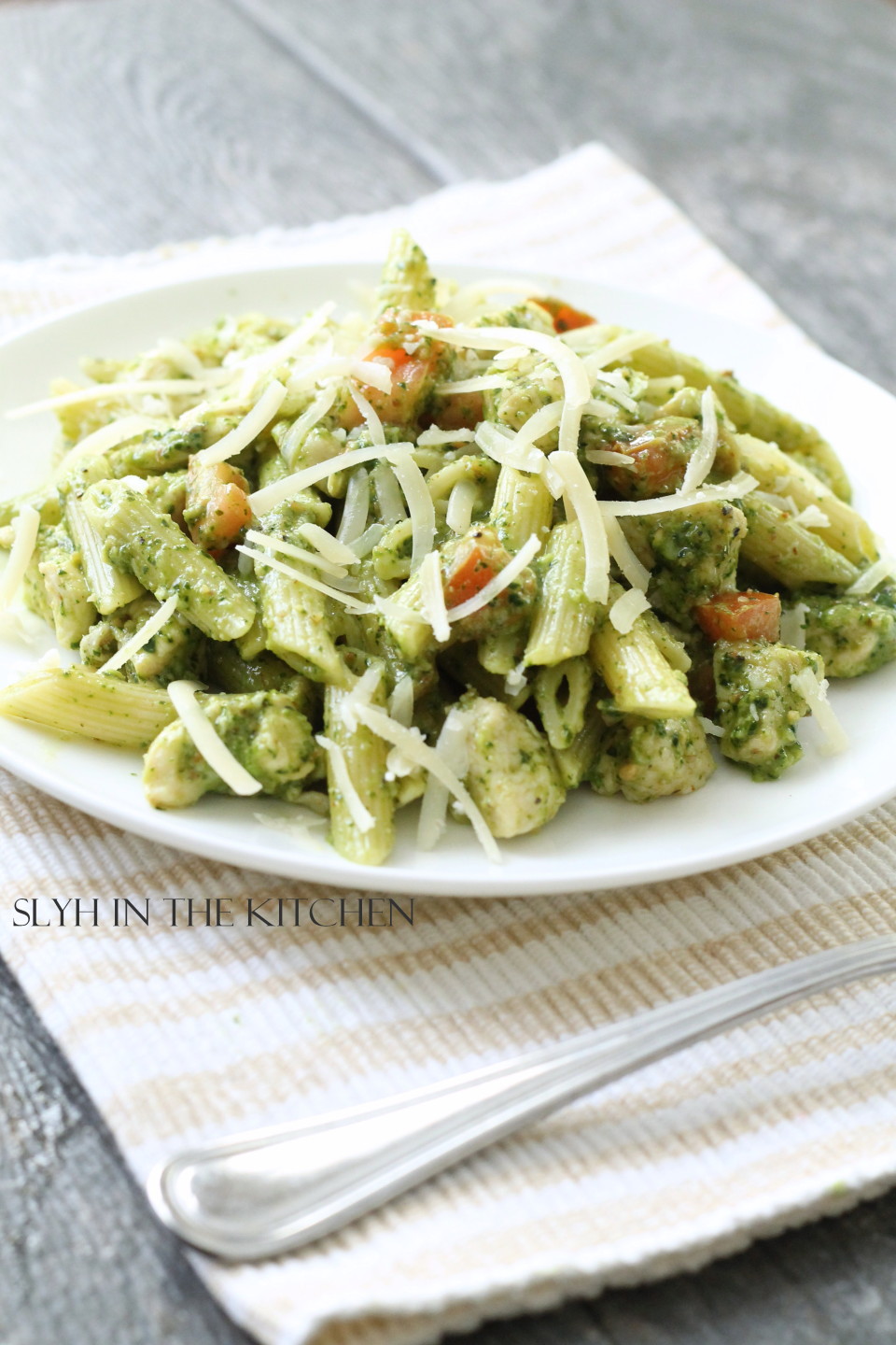 Chicken Spinach Pesto Penne Pasta | Slyh in the Kitchen
